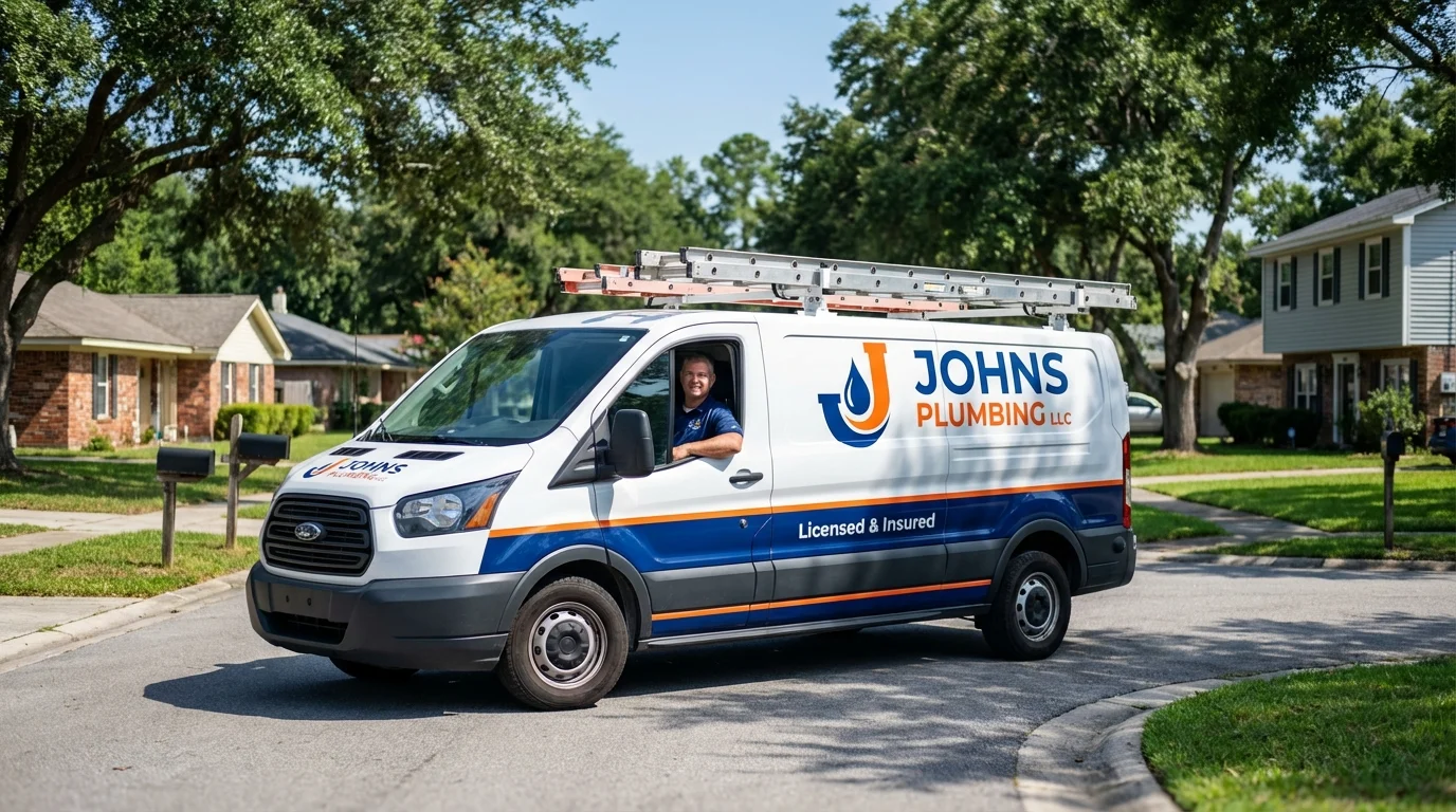 Johns Plumbing LLC service van in Tabor City, NC