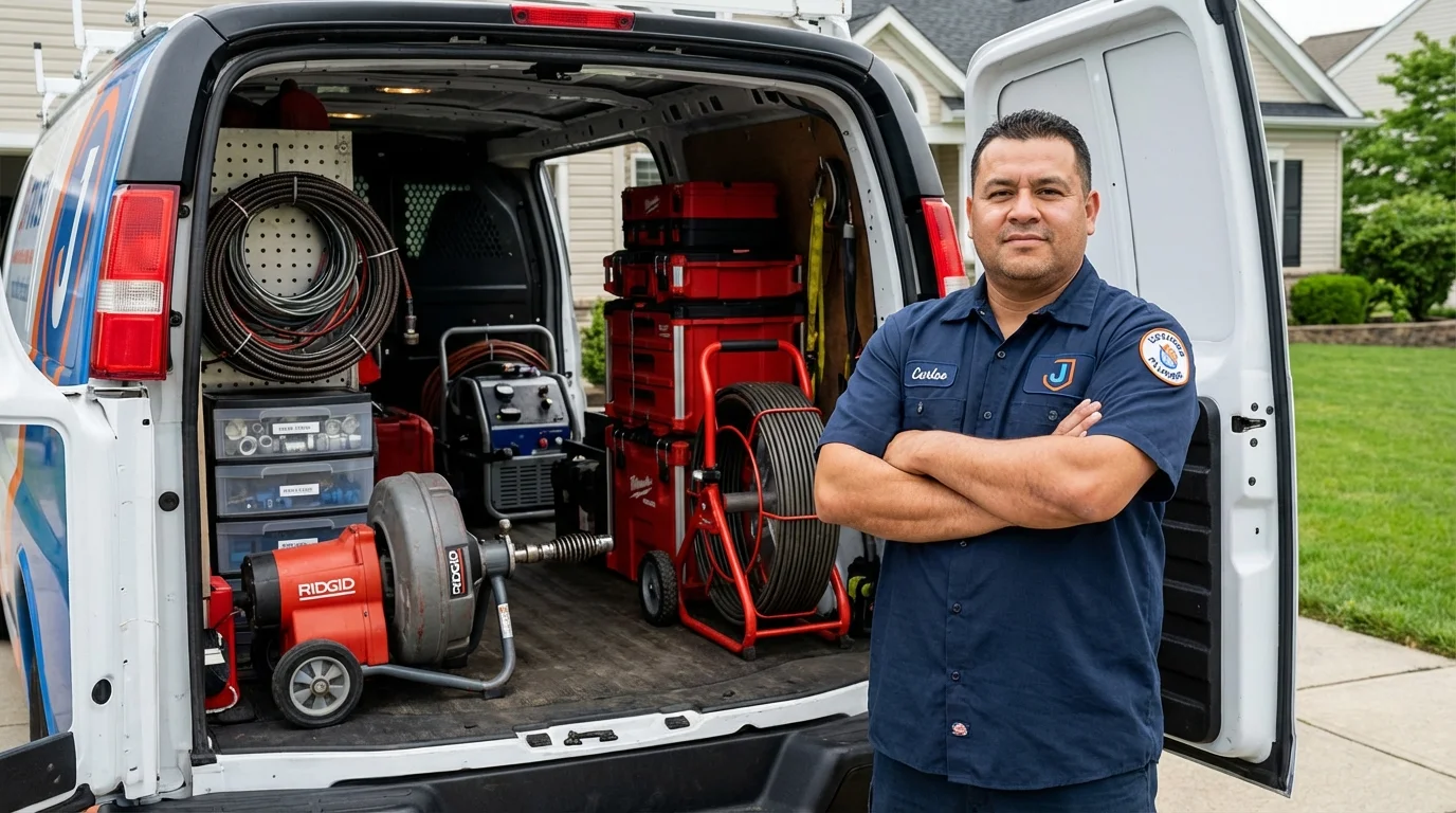 Professional drain cleaning equipment and Johns Plumbing LLC plumber in Tabor City