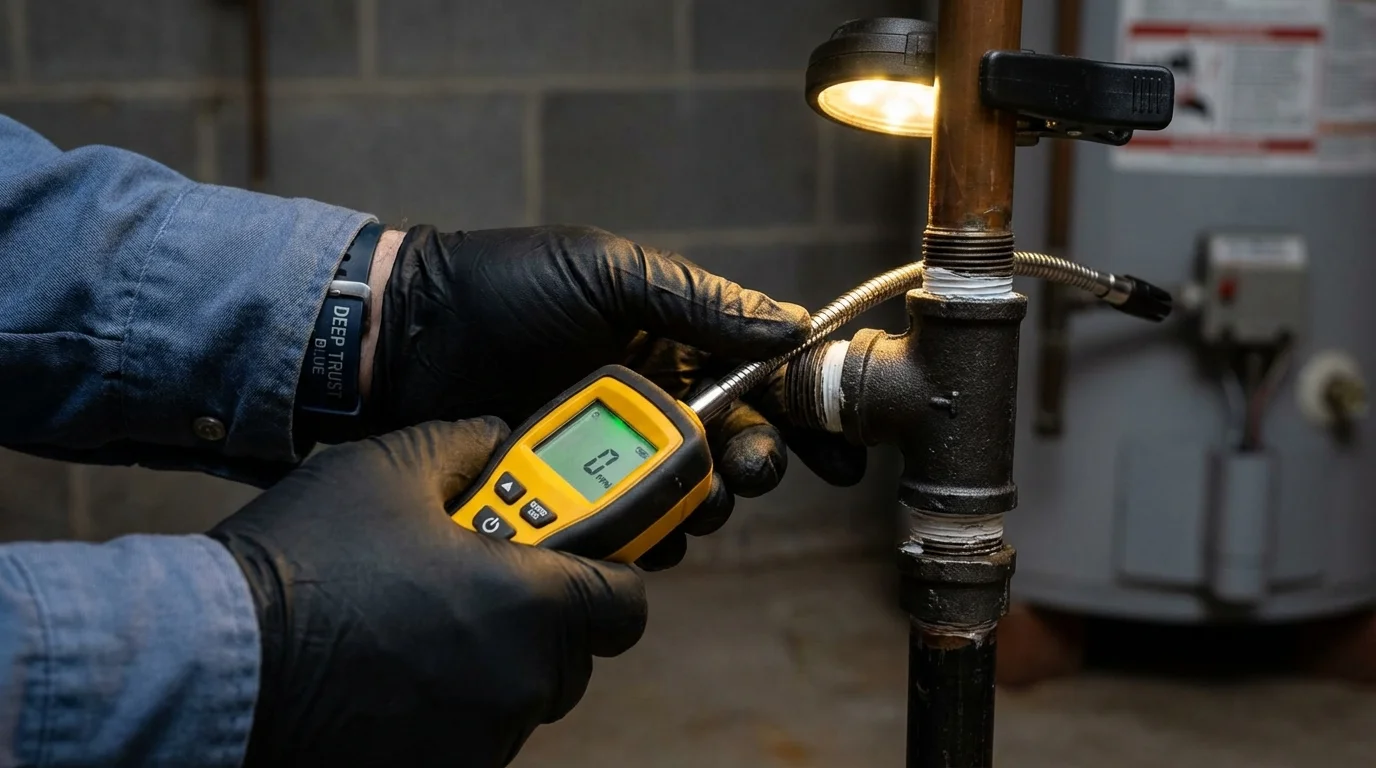 Gas leak detection with electronic sniffer by Johns Plumbing LLC in Tabor City